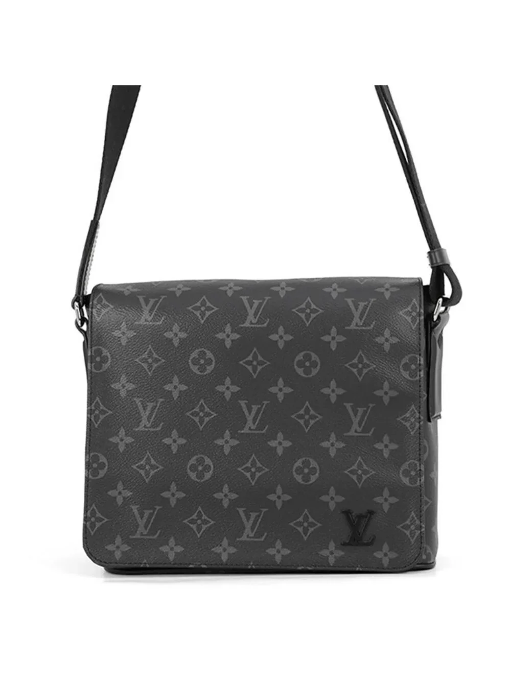 Louis Vuitton Shoulder Bag Monogram Eclipse District PM Black